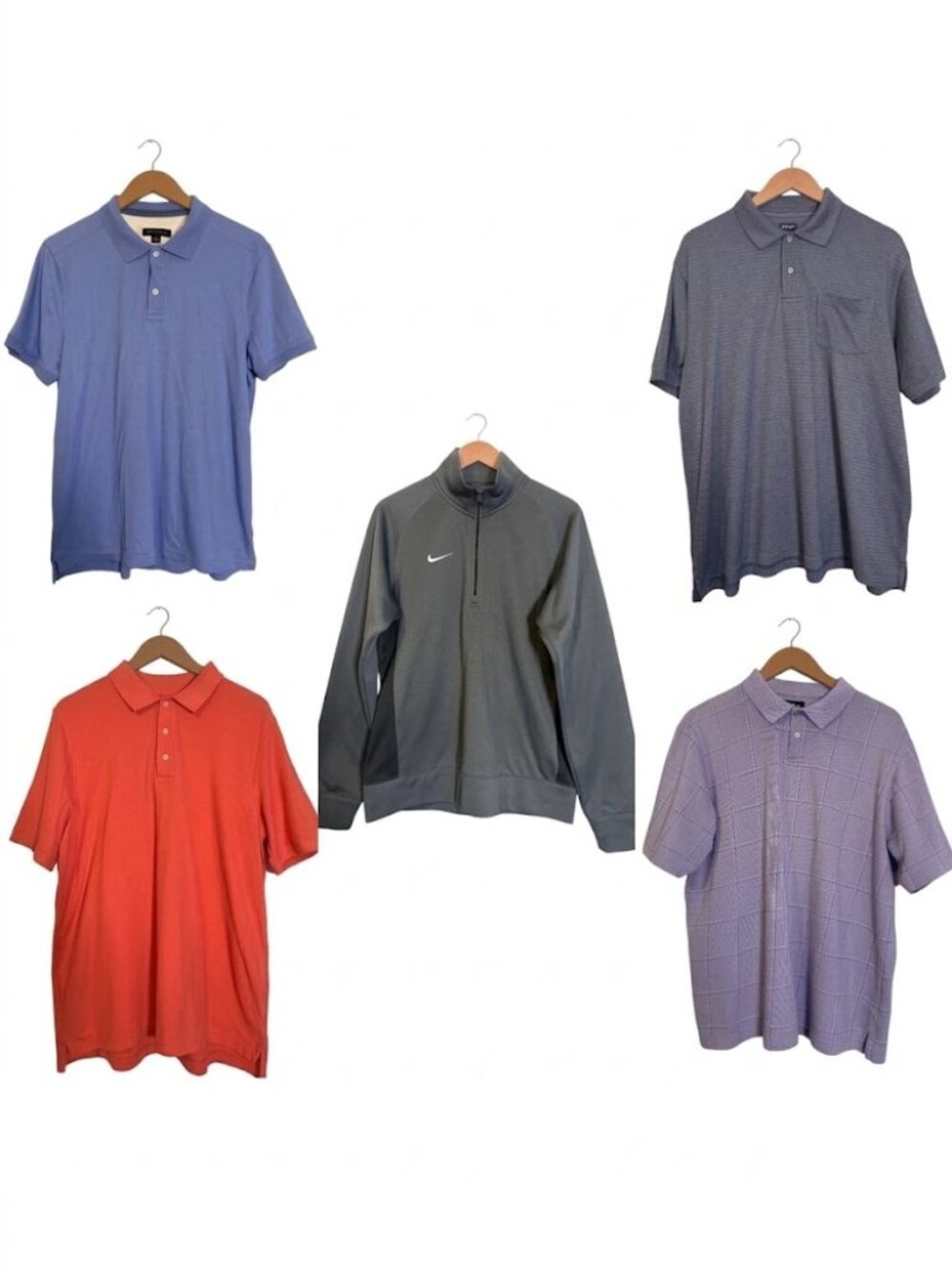 Men's L Polo shirt sweatshirt Nike banana republic izod van heusen bundle of 5